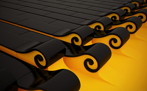 waves, volume, black, yellow