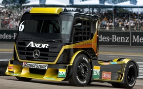 Mercedes, truck, racing car, front, mercedes