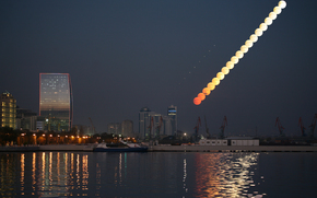 baku, moonrise, jupiter