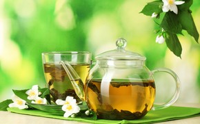 green, background, tea, Which, Decreases, Pressure, and, Gives, Borost