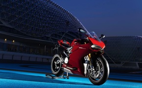 Ducatti, red, night, Moto