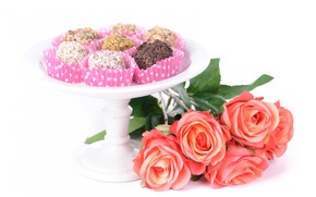 food, cookies, cupcakes, bunch, Pink, roses