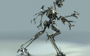 robot, metal, movement