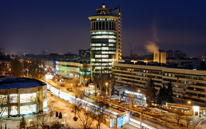 Novorossia, Donetsk, Donbass, city, street, night