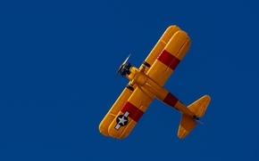 biplane, plane, sky