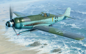 Art, plane, Luftwaffe, Germany, Focke-Wulf FW190D-12 R14