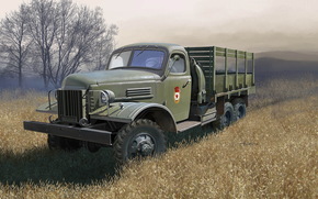 Art, machine, Military truck, ussr, ZIS-151