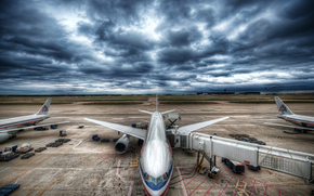 plane, aviation, sky, CLOUDS, stormy sky, airport