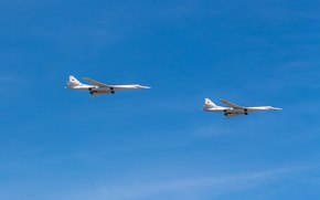 Tupolev, Tu-160, couple, flight, sky, Russia, Moscow, Parade, Victory, 2015