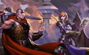 Dungeons_and_dragons_neverwinter, mace, Sword, rat, Tower, Castle, mountain