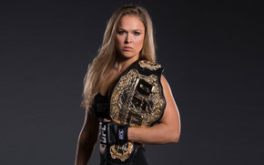 mma, ufc, ronda rousey, Fighter, Rhonda Rosie, fighter, blonde, championship belt, Mixed Martial Arts