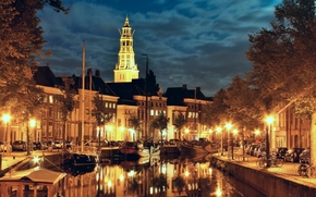 Groningen, Groningen, Netherlands, night, lights