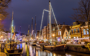 Groningen, Groningen, Netherlands, night, lights