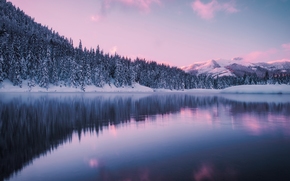 Gold Creek Pond, Hyak, Washington, Giak, Washington, pond, lake, winter, forest, Mountains